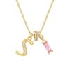 Kreuz Trend Rosa Diamant Schlüsselbein Halskette: Personalisierter 26-Buchstaben-Anhänger im Europäischen & Amerikanischen Mode-Stil