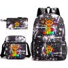 Rhythm box peripheral schoolbag sprunki cartoon starry sky backpack 3-piece set