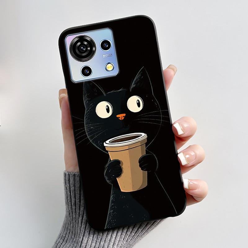 For ZTE Blade V50 Vita Case Black TPU Silicone Luxury Cute Cool Flower Phone Cases for Blade V 50 Vita V50Vita Bumper Soft Cover