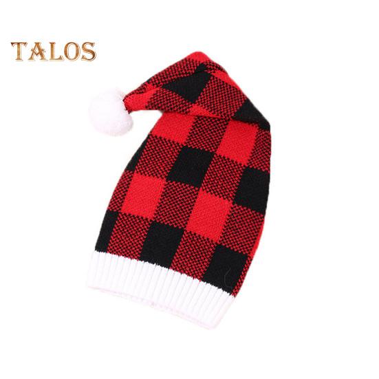 

Рождественская шапка унисекс с контрастным полосатым принтом, мешковатая плюшевая, с декором в виде мяча, толстая защита для ушей, реквизит для фотосессии на Новый год, шапочка-бини