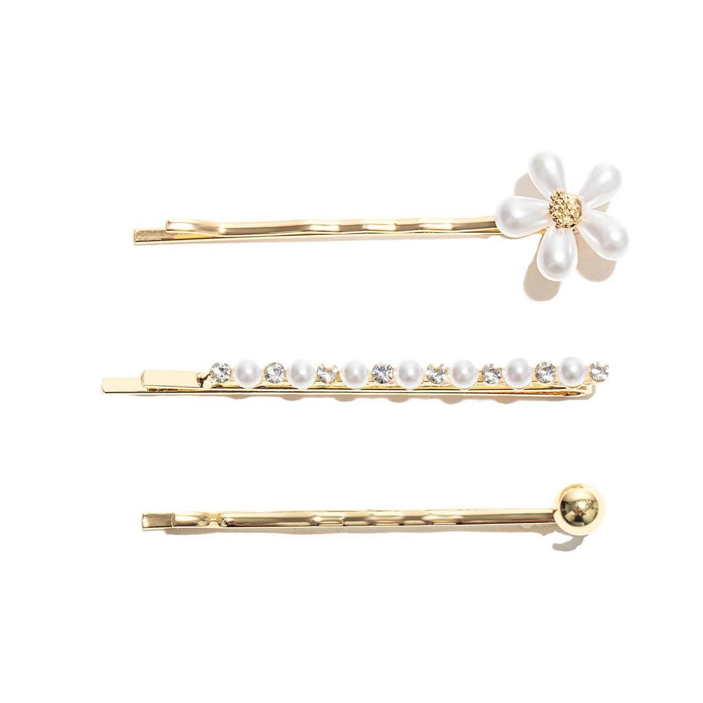 Korean Style Rhinestone Hair Barrette Women's Alloy Side Clip Boutique Accessory