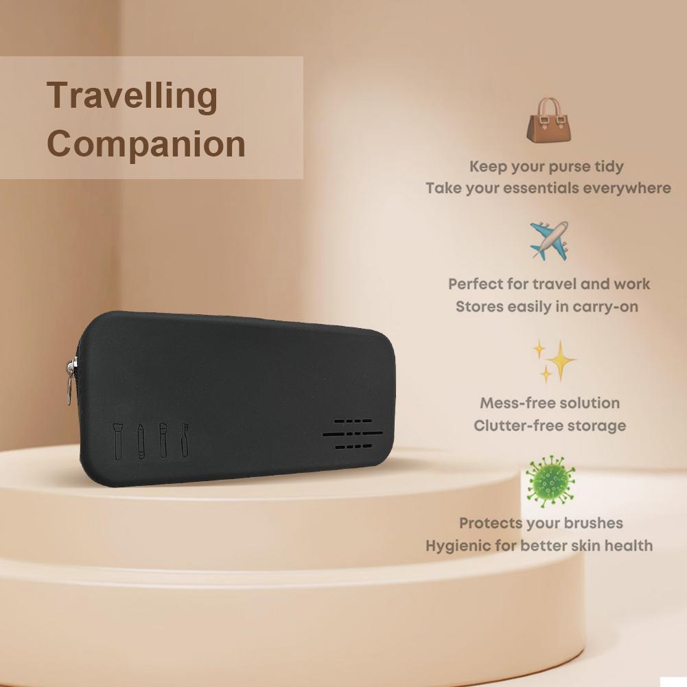 Silicone Makeup Brush Bag Stylish Travel Cosmetic Bag Portable Waterproof Girls Makeup Storage Bag