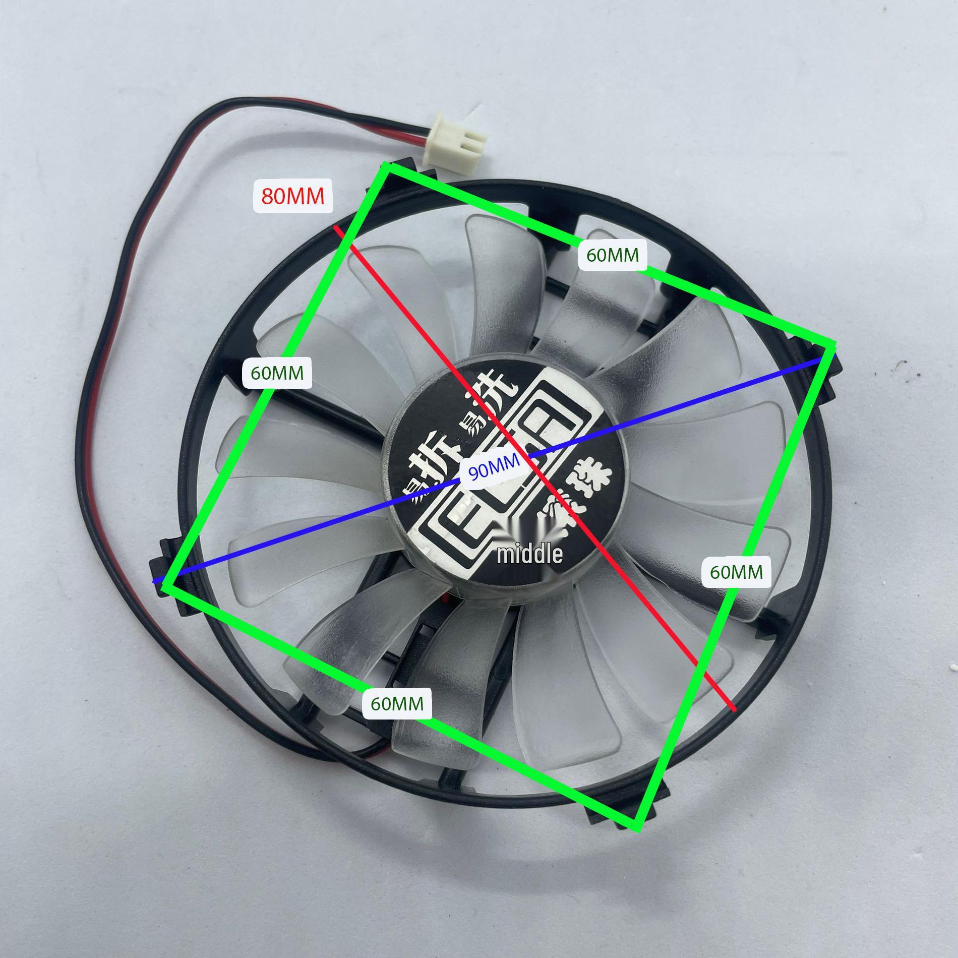 Новый вентилятор для видеокарты, круглый, 90x80x15 мм, установка на защелках, 5 В, тихий, 12 В, шарикоподшипник, высокий воздушный поток, 9 см. A1 5V