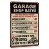 Tin Sign Metal Poster Vintage Garage Decoration, Aluminum Wall Art Waterproof for Auto Shop
