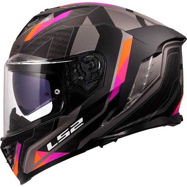 LS2 FF818 Dual Visor Full Face Motorcycle Helmet with Anti-Fog and Large Spoiler for Men & Women, All-Season, Racing Design.