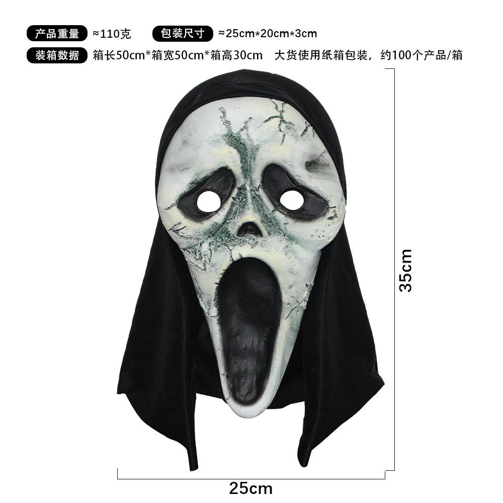 New Horror Head Mask with Bloody Dagger Scary Ghost Face Hood Masquerade Cosplay Prank Props Halloween Party Supplies