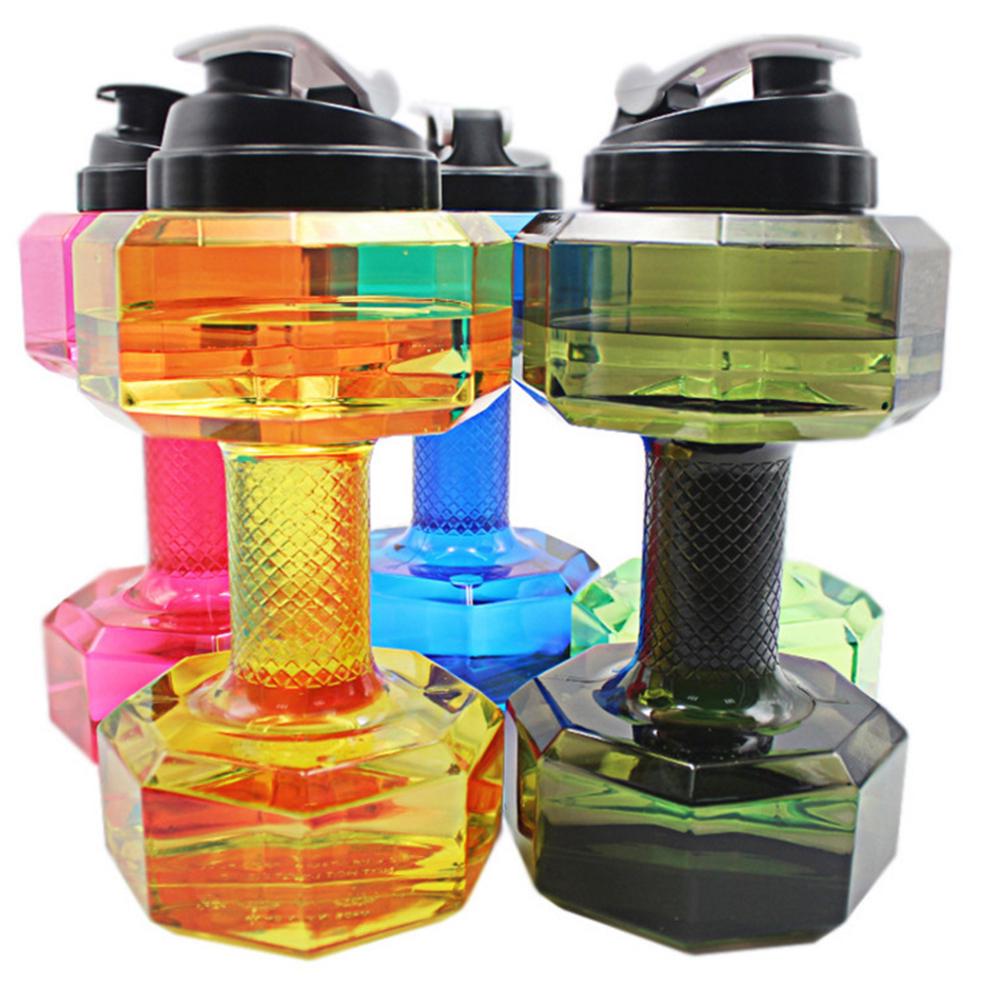 1Pcs Fitness Dumbbell Water Bottle Large Capacity Weightlifting Dumbbell Cup Stylish Sports Water Kettle Durable Eco-Friendly