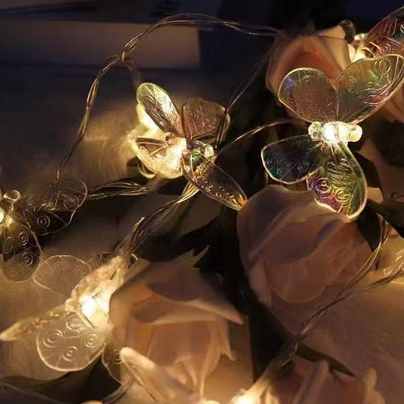 10LED Butterfly Transparent LED 150CM String Lights Home Decor Waterproof for Weddings Light String Colorful Battery Powered
