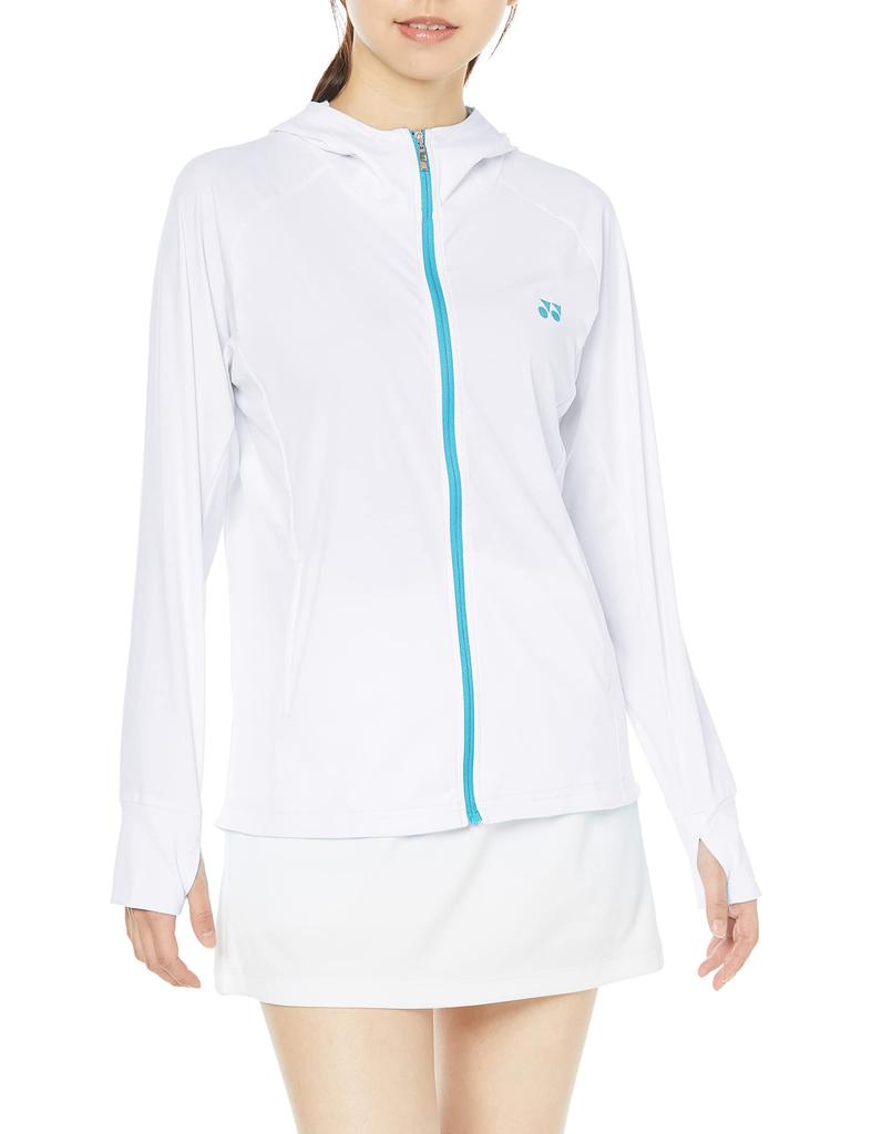 Yonex Knit White Medium Women's Warm-Up Hoodie, 57076, (011),