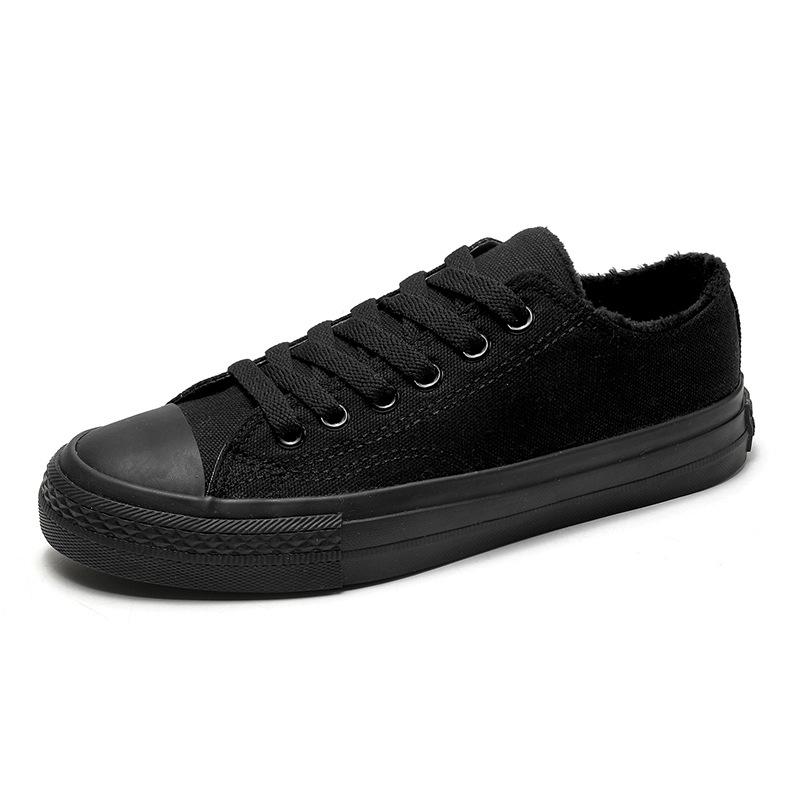 Men's Shoes Velvet Canvas Shoes Men's Autumn and Winter New Versatile Warm Two Cotton Shoes Men's Casual Board Shoes