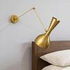 Handcrafted Stilnovo Diabolo Wall Sconce  Mid-Century Modern Brass Adjustable Reading Light Fixture
