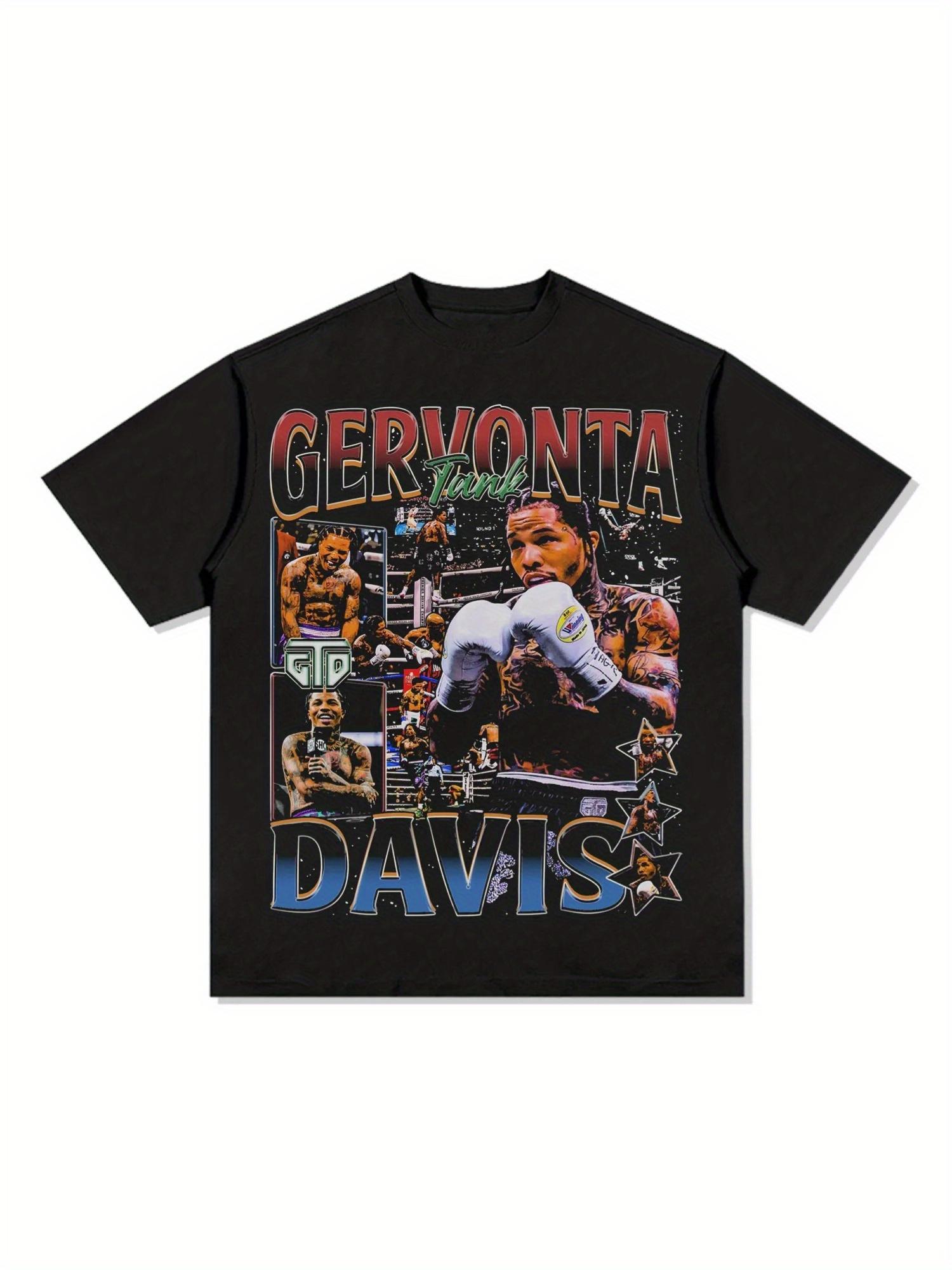 

Summer Mens Retro Boxing Pattern Tshirt Gervonta Hammertime Davis Design Short Sleeve Shirt XL
