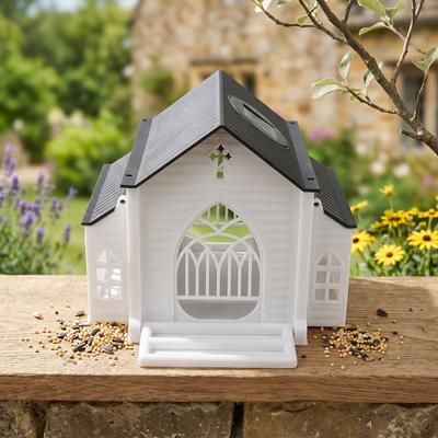 Hängender Wildvogelfutterspender mit Licht Robuste Vogelhaus Mehrzweck Dekorative Futterstation Garten Hof Terrasse Kunstdekoration