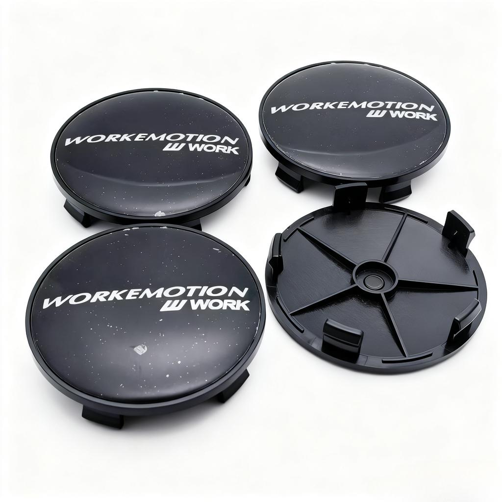 4pcs W Work Emotion Logo Emblem Badge Car Wheel Center Caps 68MM 63MM Wheels Hub Cap Rim Hubcaps Cover Replace Car Accessories