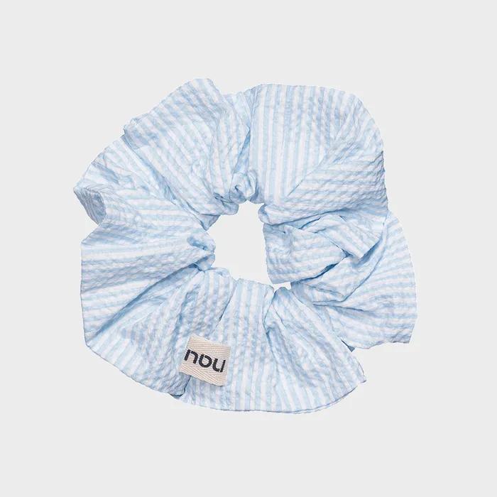 Seersucker Scrunchie Light Blue