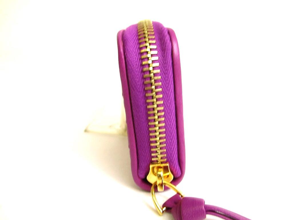 Authentic BOTTEGA VENETA Intrecciato Purple Leather Round Zip Coin Purse #9794  Refurbished