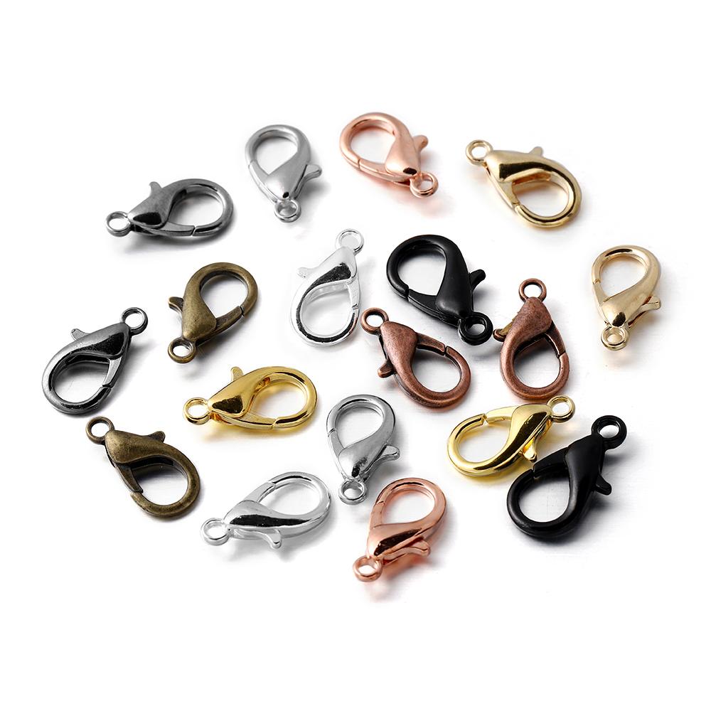 100pcs/lot Lobster Clasps For Bracelets Necklaces DIY Hooks Chain Closure Accessories For Jewelry Making Findings
