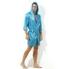 Unisex Lightweight Long-Sleeve Tie-Up Bathrobe - Solid Color Plus Size for Men & Women.