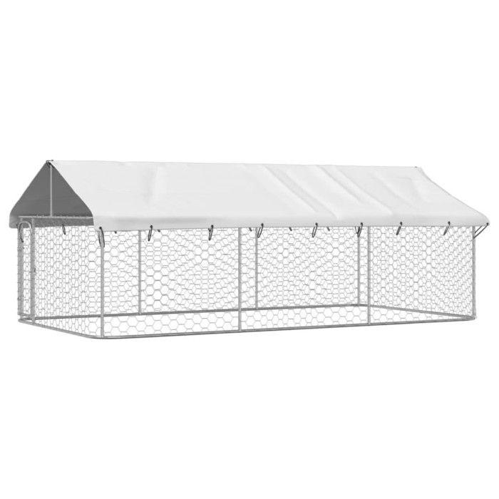 VidaXL Chenil Extérieur avec Toit pour Chiens 400x200x150 cm Cage Enclos 171499