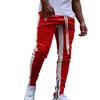 Men Sweatpants Contrast Colors Elastic Waist Drawstring Breathable Autumn Trousers for Jogging