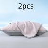 2pcs Cooling Pillowcases - Soft, Breathable 100% Polyester Bedding for Summer Comfort, Light Blue & Beige with Elegant Patterns