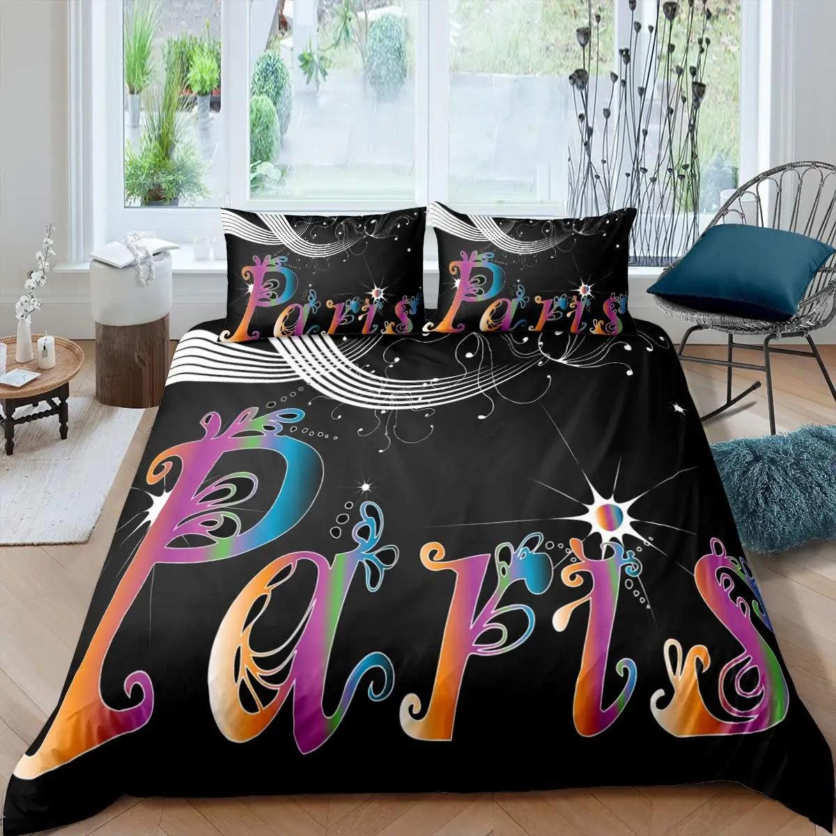 

Париж пододеяльник комплект постельного белья Эйфелева башня комплект постельного белья во французском стиле постельное белье двуспальное двуспальное королевского размера полиэстеровый стеганый чехол EU single(135x200cm)