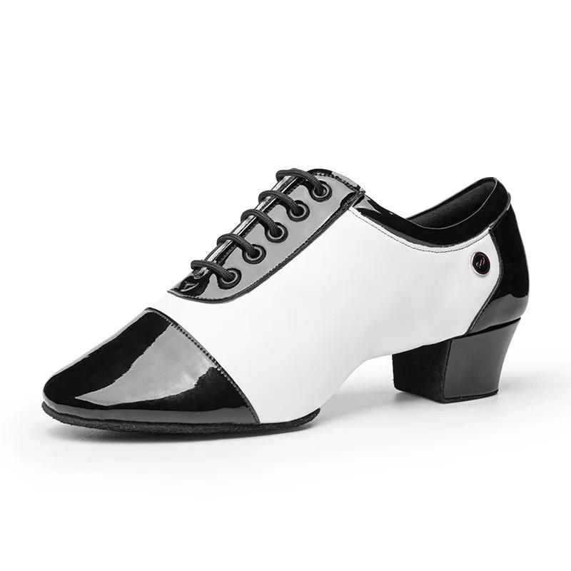 

Fashion New Modern Men Ballroom Tango Latin Dance Shoe Man Split Indoor Soft Sole Black White Square Dancing Children Boys Shoe 31