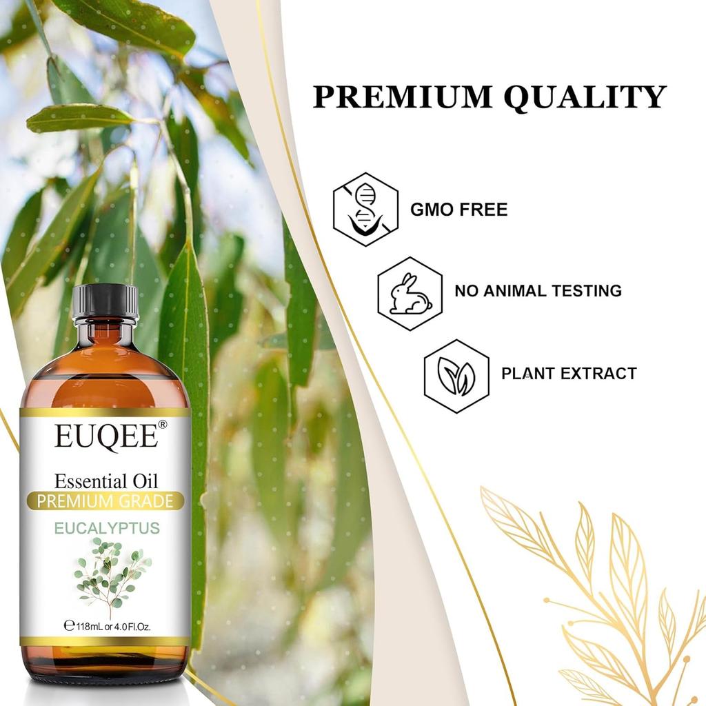 EUQEE 100% Eucalyptus Essential Oil 118ml X 2