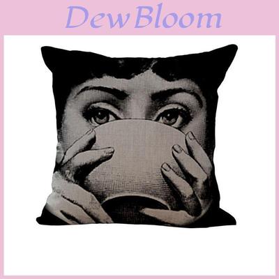 Lněná Vintage Povlak na polštář Piero Fornasetti s obličejem, Elegantní design a odolný materiál