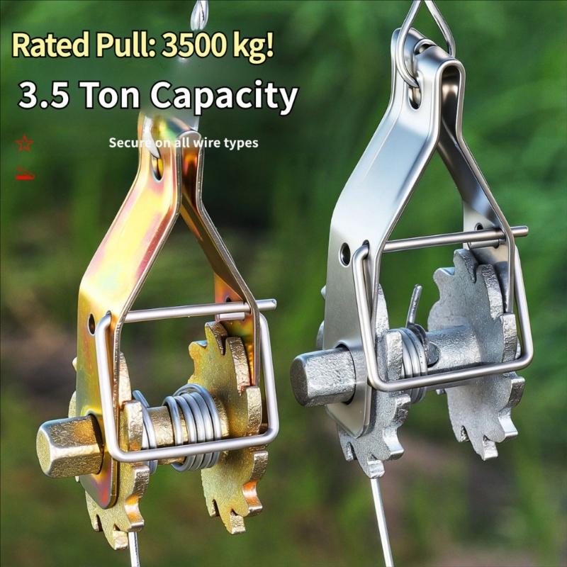 Manual Wire Tightener Gear Tensioner with Steel Body for Fence Line Repair, Wire Securing and Daily Maintenance Use