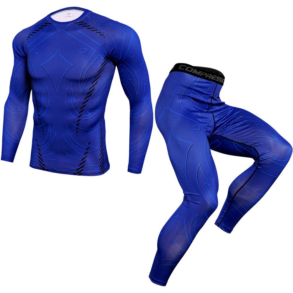 Costum Sport Bărbați Antrenament Sală Fitness Compresie Set Haine Sport Jogging Alergare Exerciții Rashguard Trening