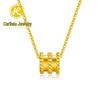 Shuibei 999 Fine Gold Slim Waist Necklace: 3D Hard Gold Women's Pendant Charm, Popular Live Broadcast Hot Seller.