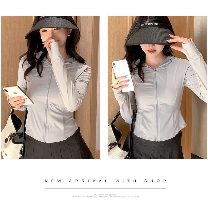 Women's Slim UV-Protective Yoga Hoodie - Cool Touch, Breathable, and Lightweight