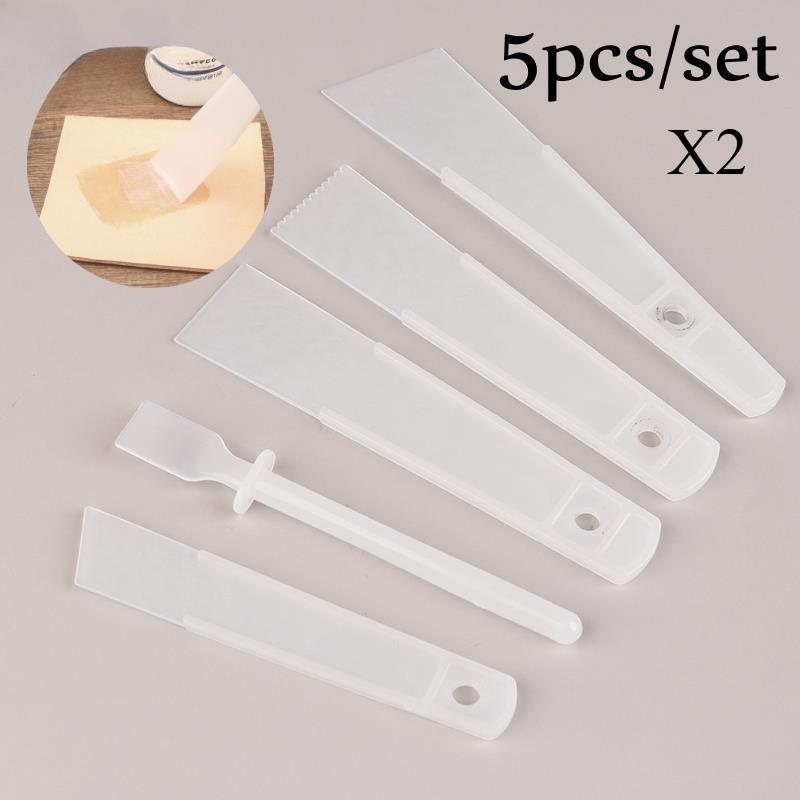 10 Stück/Set Leder Schaber Gummiplatte DIY Handgemachte Lederwerkzeuge Kunststoff PP Praktisches Kleben Lederzubehör