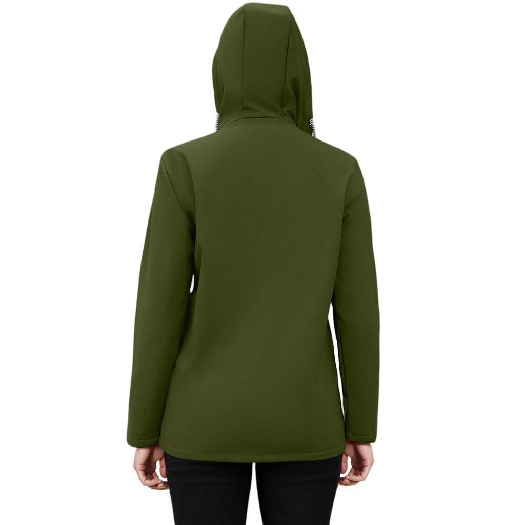 Womens Raincoats With Hood  Lightweight Outdoor Hooded Waterproof Windbreaker Solid Trench Coat Jacket Plus Size