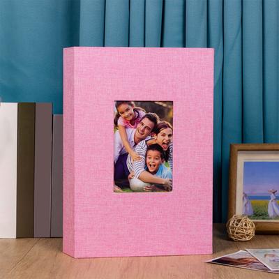 Photo Album 4x6 300 Pockets Linen Cover Picture Book with Front Window Personalized Scrapbook Memory Book for Baby Couples Vacation Anniversary