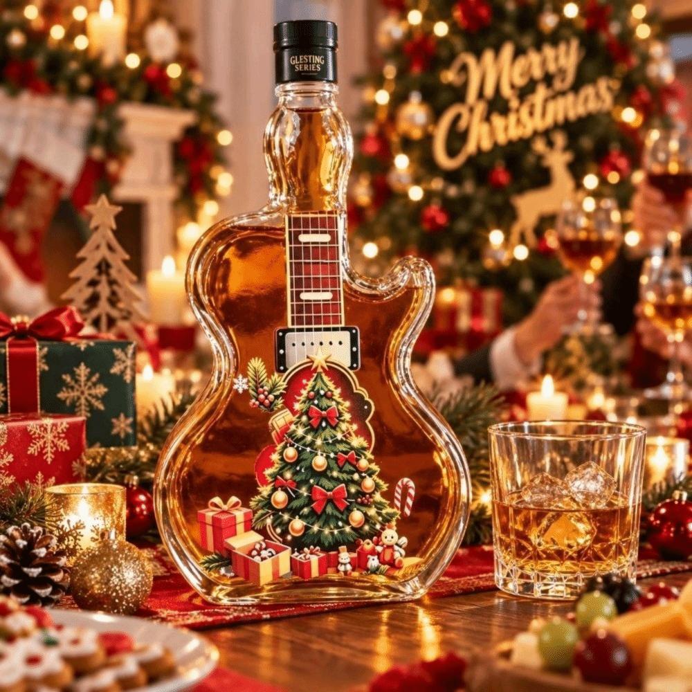 Julemanden Jul Guitarformet Karaffel Juletræ Tom Vinflaske Fest