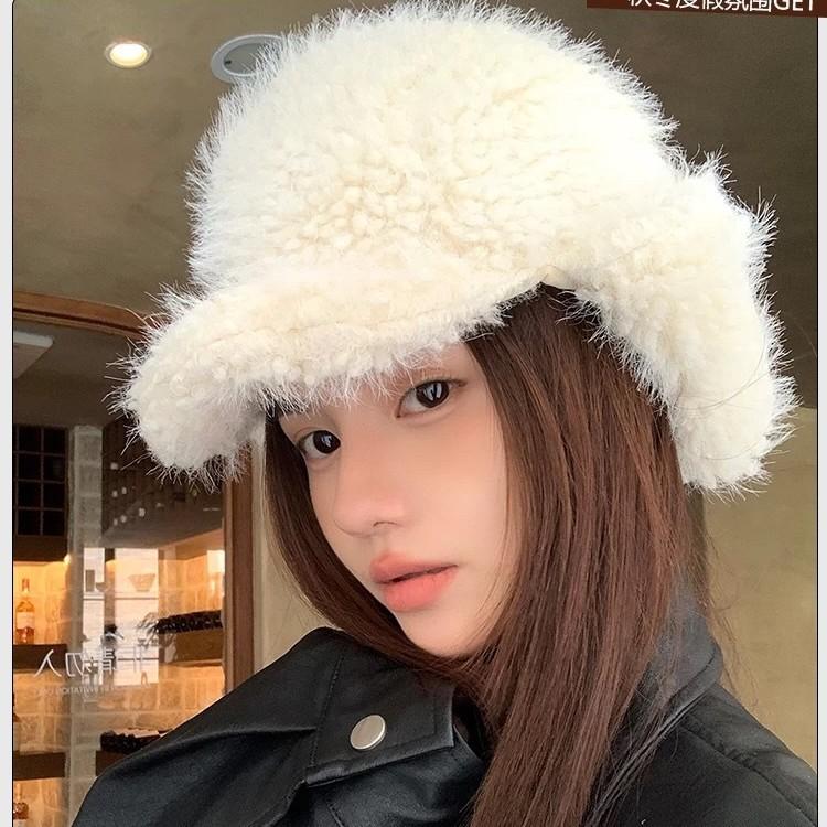 "Otaku Girl" Solid Color Lamb Plush Lei Feng Hat Thickened Ear Protector Children's Winter Warm Ski Hat