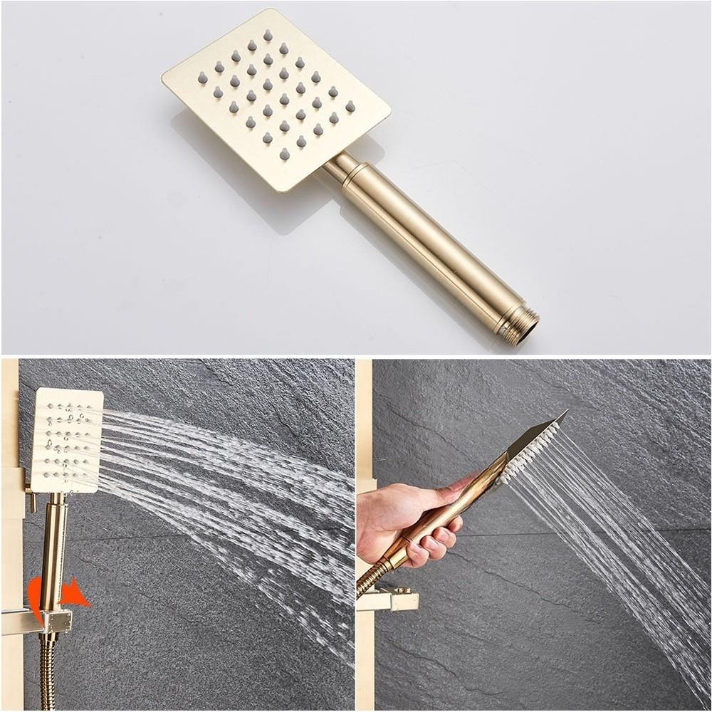 Bathroom High Pressure Rain Shower System 12" Large Shower Head Rainfall Mixer Stainless Steel Shower Set