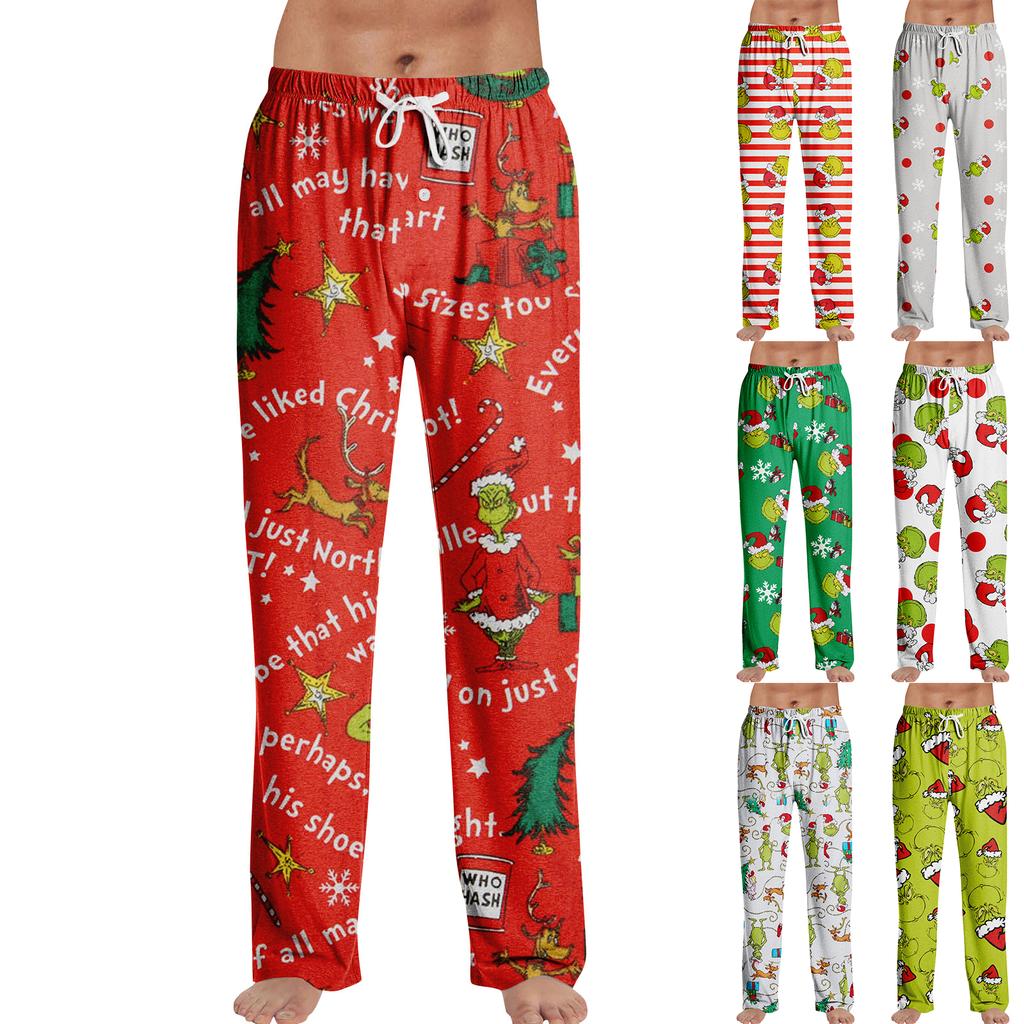 Pajama Pants Sleepwear Casual Drawstring Elastic Waist Pants Comfy Straight Yoga Loose Trousers