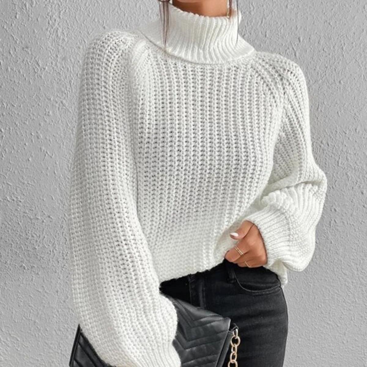 Женский повседневный трикотажный свитер осень/зима 2023 3XL армия зеленый — фото 6