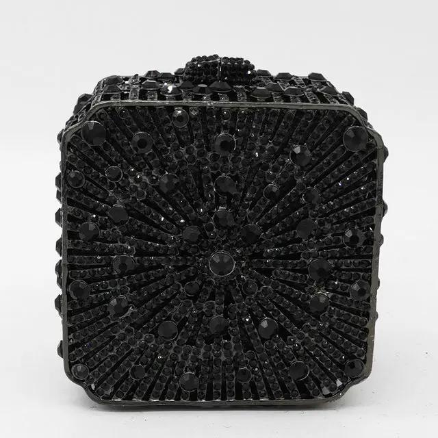 Boutique De FGG (in stock) Crystal Women Evening Clutch Bag Wedding Bridal Minaudiere Box Rhinestone Handbags and Purses