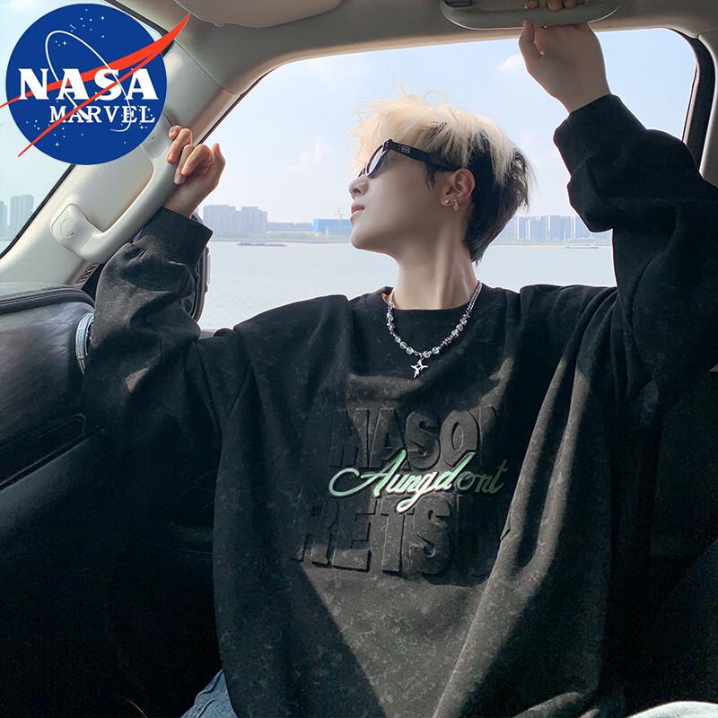 NASA MARVEL Men's Long-Sleeve Crew Neck Sweatshirt