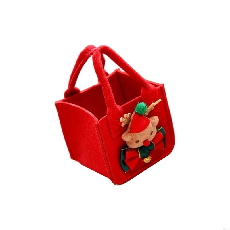 Stylish Felt Christmas Eve Gift Holder Bag with Handle For Apples Presentation HX6C