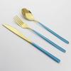 16Pcs Green Gold Dinnerware Set 304 Stainless Steel Cutlery Set Knives Forks Spoons Dinner Set Kitchen Tableware Silverware Set