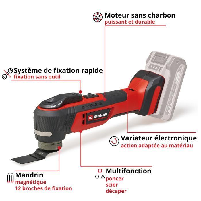 Einhell Professional Outil multifonction sans fil TP-MG 18 Li BL-Solo PXC (18V) Livré sans batterie ni chargeur