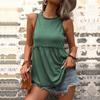 2023 Fashion Summer Woman Ruffles Sleeveless Blouse Casual Loose Shirt Solid Sexy Tops Ladies Elegant Stylish Vest Blusas 26316