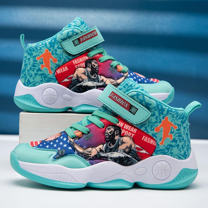 Модные детские спортивные баскетбольные кроссовки, повседневные дышащие ...