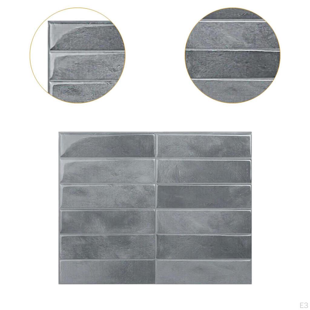 10 Pieces 9 x11.4inch Wall Tiles,Backsplash Tiles, Waterproof Bathroom 3D Thick Peel and Stick ,Self