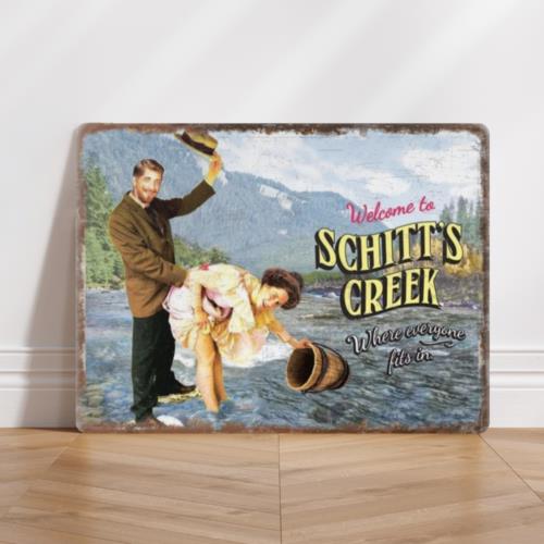 Personalised Aluminium Metal Sign Funny Schittaposs Creek Town Name Welcome Sign aluminum 20x30cm